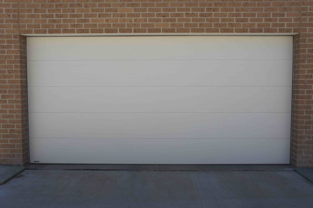 sectional garage door with plain panels